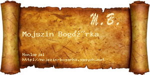Mojszin Bogárka névjegykártya